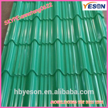 Glazed or prepainted construction corrugated steel roofing tile material